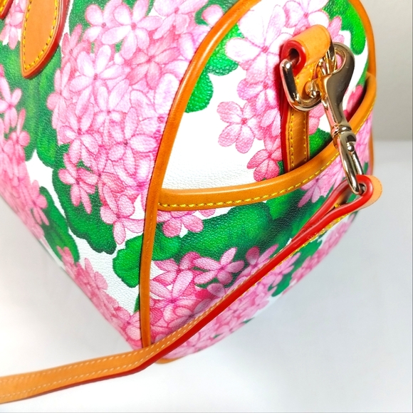 Dooney & Bourke Hydrangea Floral Print Satchel Bag Purse Handbag Flower Crossbod - Picture 7 of 12